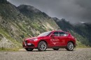 Alfa Romeo driven on Transfagarasan Highway