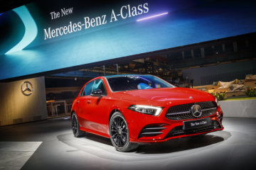 Mercedes-Benz presenting the new A-Class at Kromhouthal in the city of Amsterdam.