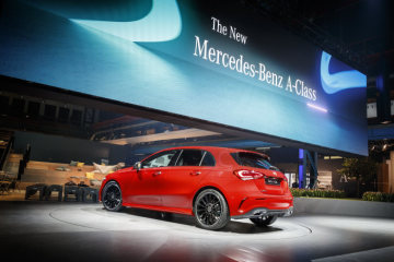 Mercedes-Benz presenting the new A-Class at Kromhouthal in the city of Amsterdam.