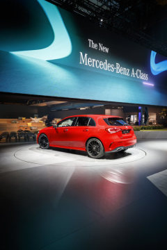 Mercedes-Benz presenting the new A-Class at Kromhouthal in the city of Amsterdam.