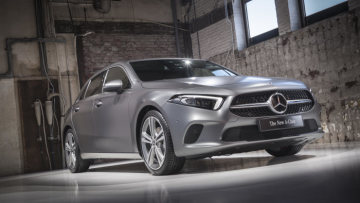 Mercedes-Benz presenting the new A-Class at Kromhouthal in the city of Amsterdam.