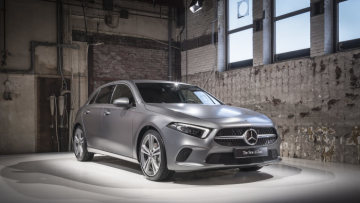 Mercedes-Benz presenting the new A-Class at Kromhouthal in the city of Amsterdam.