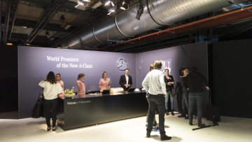 Mercedes-Benz presenting the new A-Class at Kromhouthal in the city of Amsterdam.