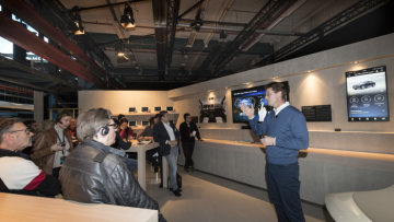 Mercedes-Benz presenting the new A-Class at Kromhouthal in the city of Amsterdam.