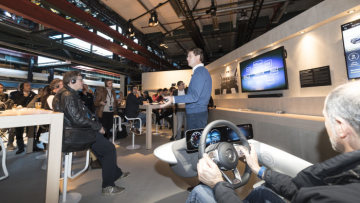 Mercedes-Benz presenting the new A-Class at Kromhouthal in the city of Amsterdam.