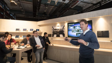 Mercedes-Benz presenting the new A-Class at Kromhouthal in the city of Amsterdam.