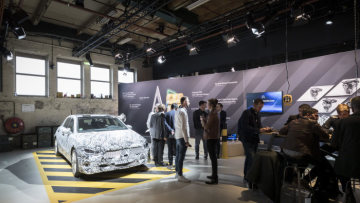 Mercedes-Benz presenting the new A-Class at Kromhouthal in the city of Amsterdam.