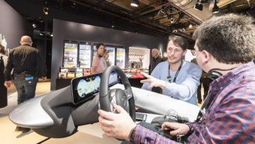 Mercedes-Benz presenting the new A-Class at Kromhouthal in the city of Amsterdam.