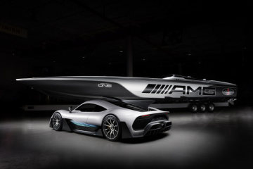 The Cigarette Racing 515 Project ONE draws inspiration from the Mercedes-AMG Project ONE, a two-seater supersports showcar that will bring the very latest and highly efficient Formula 1 hybrid technology from the race track to the road.
