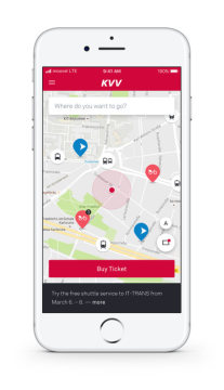 moovel on-demand Service integrated in KVV.mobil app