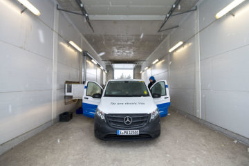 Winter trials Mercedes-Benz eVito in Sweden.