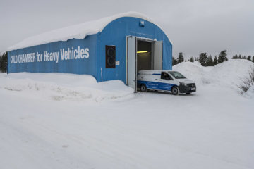 Winter trials Mercedes-Benz eVito in Sweden.