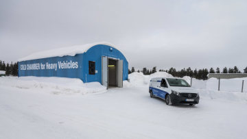 Winter trials Mercedes-Benz eVito in Sweden.