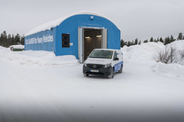 Winter trials Mercedes-Benz eVito in Sweden.