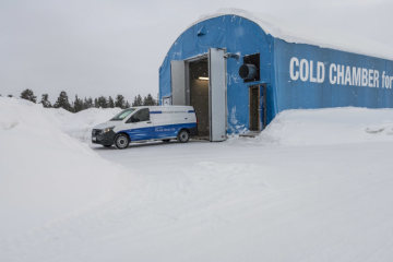 Winter trials Mercedes-Benz eVito in Sweden.