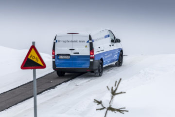 Winter trials Mercedes-Benz eVito in Sweden.