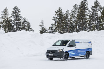 Winter trials Mercedes-Benz eVito in Sweden.