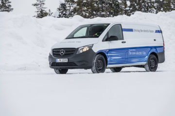 Winter trials Mercedes-Benz eVito in Sweden.
