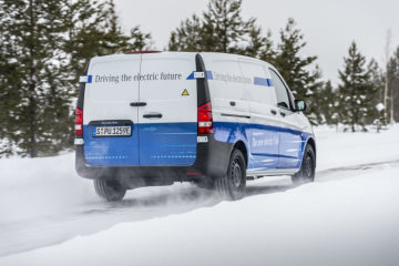 Winter trials Mercedes-Benz eVito in Sweden.