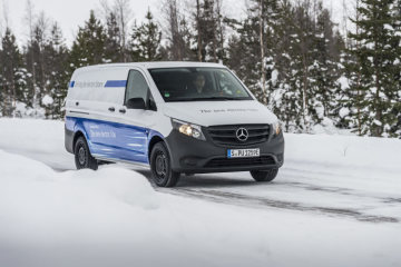 Winter trials Mercedes-Benz eVito in Sweden.