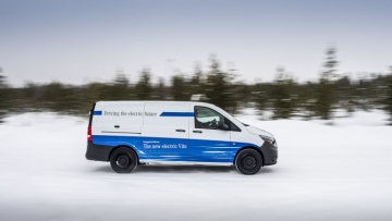 Winter trials Mercedes-Benz eVito in Sweden.