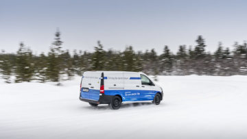 Winter trials Mercedes-Benz eVito in Sweden.