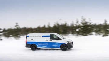 Winter trials Mercedes-Benz eVito in Sweden.