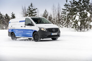 Winter trials Mercedes-Benz eVito in Sweden.