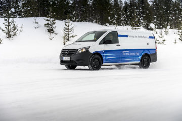 Winter trials Mercedes-Benz eVito in Sweden.