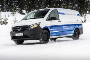 Winter trials Mercedes-Benz eVito in Sweden.