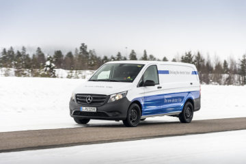 Winter trials Mercedes-Benz eVito in Sweden.