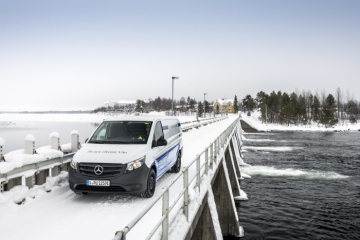 Winter trials Mercedes-Benz eVito in Sweden.