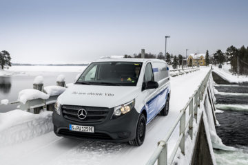 Winter trials Mercedes-Benz eVito in Sweden.