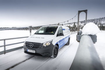 Winter trials Mercedes-Benz eVito in Sweden.