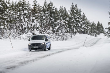 Winter trials Mercedes-Benz eVito in Sweden.