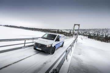 Winter trials Mercedes-Benz eVito in Sweden.