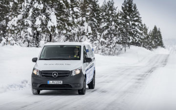 Winter trials Mercedes-Benz eVito in Sweden.