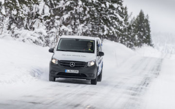 Winter trials Mercedes-Benz eVito in Sweden.