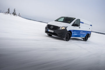Winter trials Mercedes-Benz eVito in Sweden.