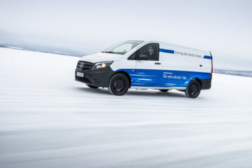 Winter trials Mercedes-Benz eVito in Sweden.