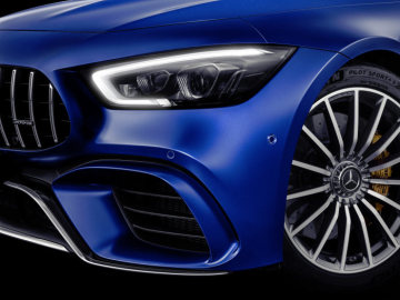 Mercedes-AMG GT 63 S 4MATIC+ 4-Door Coupé, AMG Silver-chrome packet, Exterior: Exterior paint: brilliant blue magno, Wheel: AMG light-alloy wheel