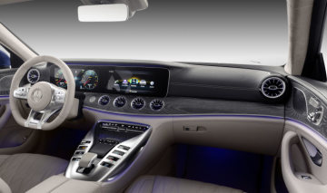 Mercedes-AMG GT 63 S 4MATIC+ 4-Door Coupé, AMG Silver-chrome packet, Interior: Leather exclusive STYLE magma grey /macchiato, Body trim: Wood ash open-pored metallised