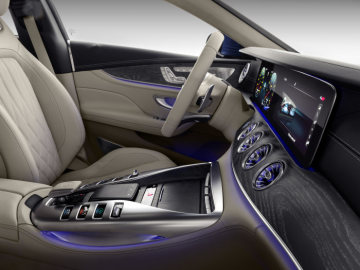 Mercedes-AMG GT 63 S 4MATIC+ 4-Door Coupé, AMG Silver-chrome packet, Interior: Leather exclusive STYLE magma grey /macchiato, Body trim: Wood ash open-pored metallised