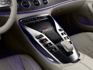 Mercedes-AMG GT 63 S 4MATIC+ 4-Door Coupé, AMG Silver-chrome packet, Interior: Leather exclusive STYLE magma grey /macchiato, Body trim: Wood ash open-pored metallised