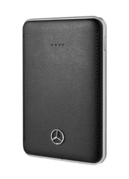 Portable battery charger: 5,000 mAh, Lithium-polymer, 4 LEDS charge indicator, Rapid-charging USB port, LED flashlight. 