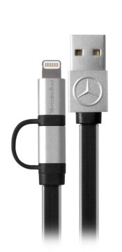 Electronic accessories: 2 in 1 sync and charge cable with micro USB cable connector and Lightning adaptor for charging and synchronizing iPhone®, iPad® and iPod® models