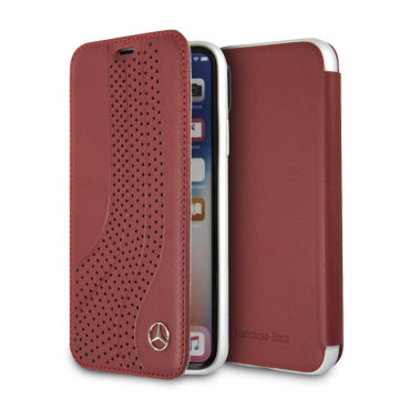 New Bow Line: real leather book-style case, “Classic Red”
