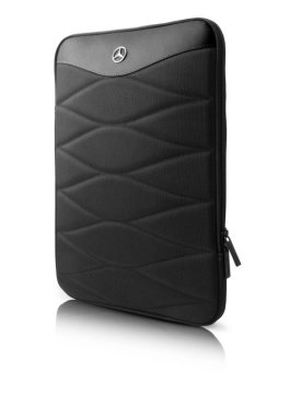 13“ Computer sleeve in nylon & leather, black