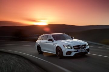 Mercedes-AMG E 63 S 4MATIC+ Estate, diamond white, driving shot