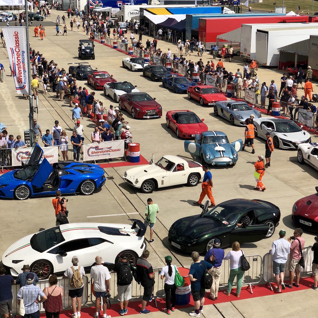 Image of supercars forming ready for parade laps